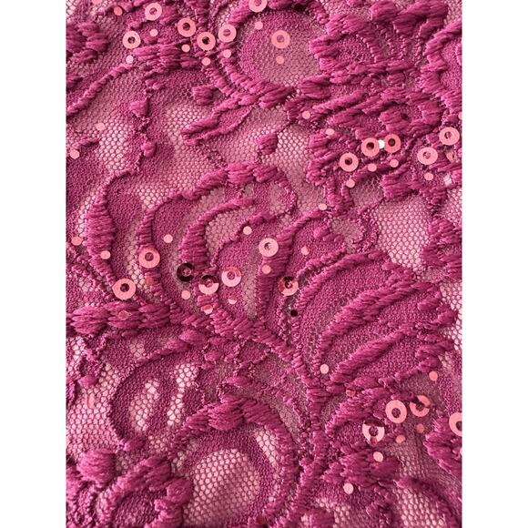 NW Nightway Burgundy Sequins Formal Evening Gown High Low Slight Flare Sz 6 - Picture 10 of 11